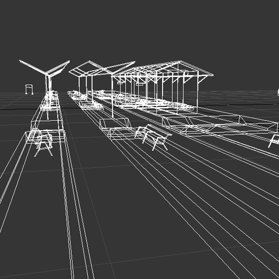 Low Poly Train Station Basic Base Building Without Rails 3D ...