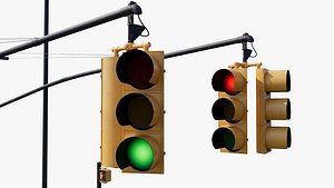 Modern NYC Traffic Light 3D model