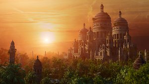 3D Jungle Dome Castle Environment