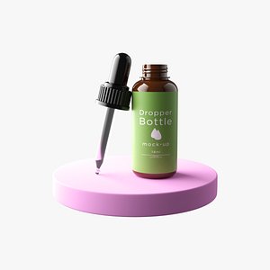 Premium-Quality Highly Detailed Dropper Bottle 3D Model for Commercial Use 3D model