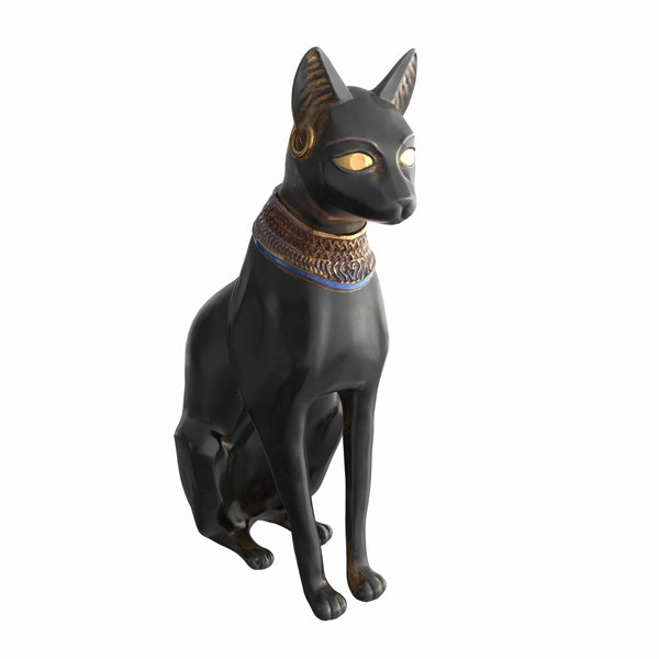 3D model ancient egyptian cat statue