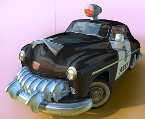 CARTOON Retro Police Car 02