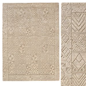 3D RESHAM WOOL RUG model
