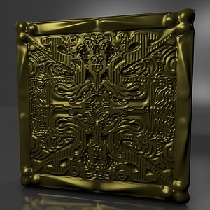 gold square 3d c4d
