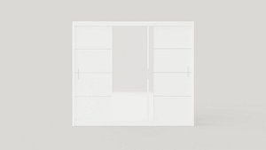 Sliding Door Wardrobe VISTA 250 White 3D model