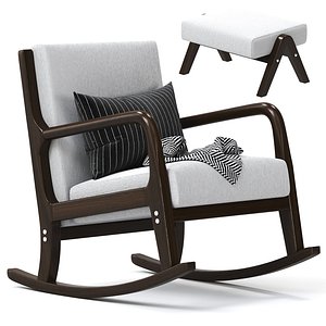 3D RockingChairWoodenHighResilience