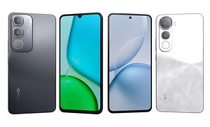 3D model Vivo Y50 Diamond Black And Vivo Y400 4G Pearl White