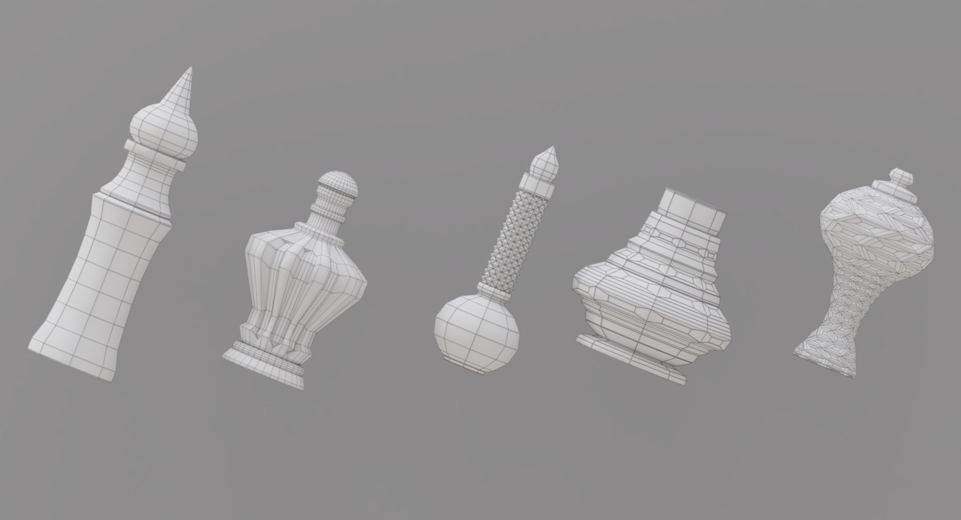 potion bottles 3D model https://p.turbosquid.com/ts-thumb/V3/12JWIr/cl3aWDoA/potionset2bwireframe/png/1523674478/1920x1080/fit_q87/0d88ca459f08e018007f5e91cdb00518f067b026/potionset2bwireframe.jpg