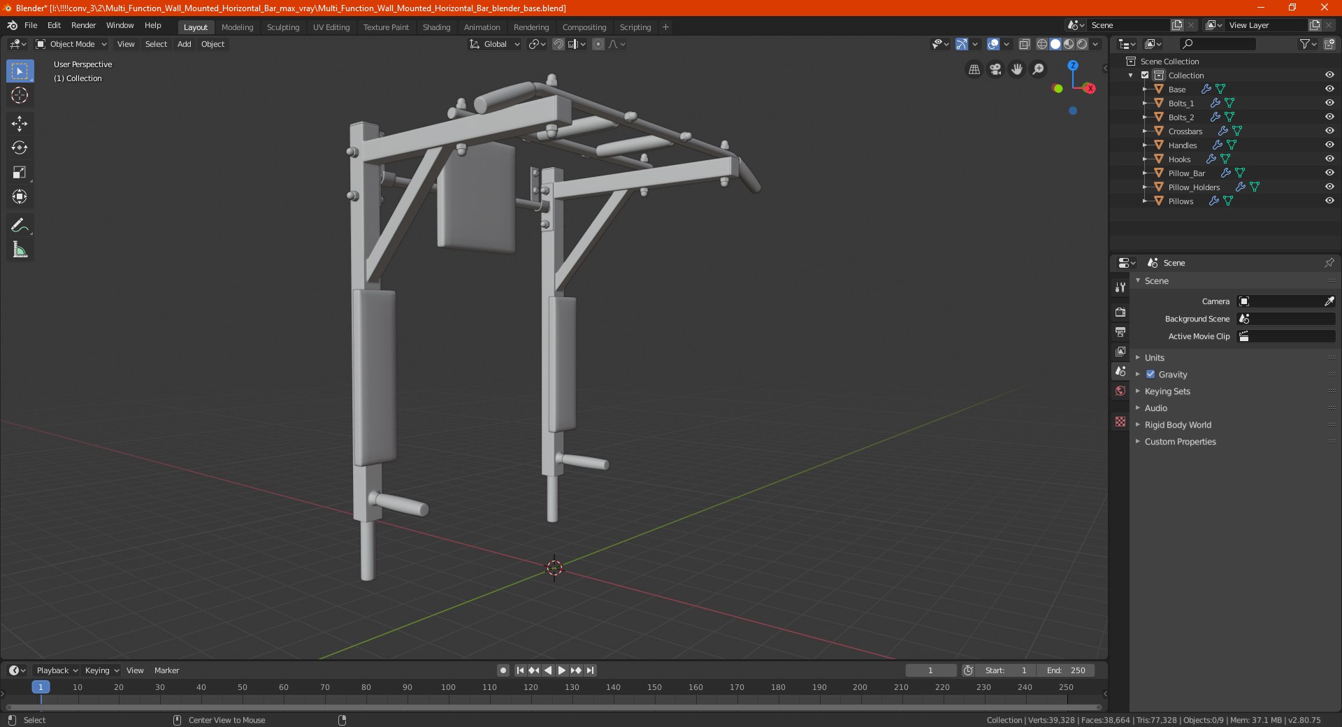 3D model multi function wall mounted https://p.turbosquid.com/ts-thumb/V3/BP2vBS/ZEcF7RVK/multifunctionwallmountedhorizontalbarc4dmodel019/jpg/1595433619/1920x1080/fit_q87/b709666112d108d5c5e84f736bbf8b55629695f6/multifunctionwallmountedhorizontalbarc4dmodel019.jpg