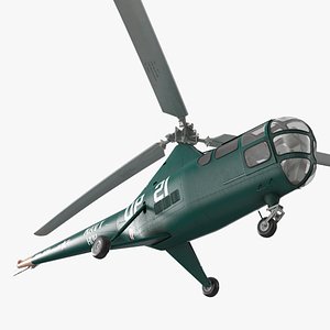 3D Navy Helicopter Sikorsky H-5 Green
