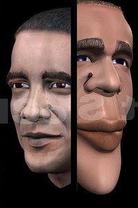 President Barack Obama Set - Real as well as Caricatured Model