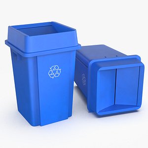3D Recycling Trash Bin model