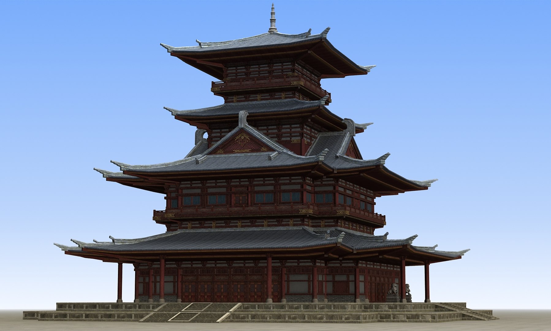 Chinese ancient architecture model - TurboSquid 1239393