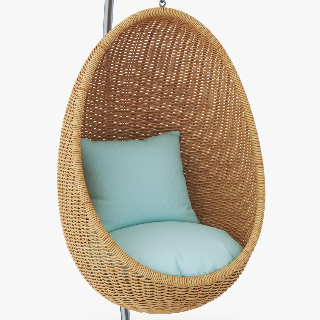 3D hanging wicker chair TurboSquid 1533219