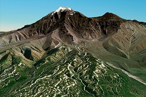 Volcano Shiveluch Kamchatka Peninsula model
