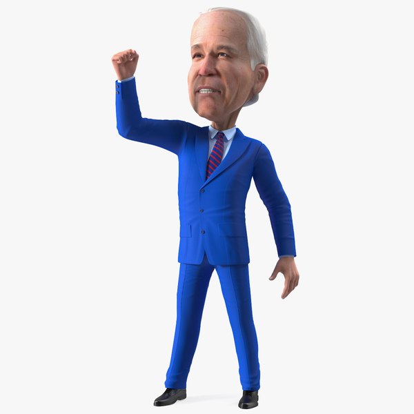 3D Cartoon Joe Biden Fist Up Pose