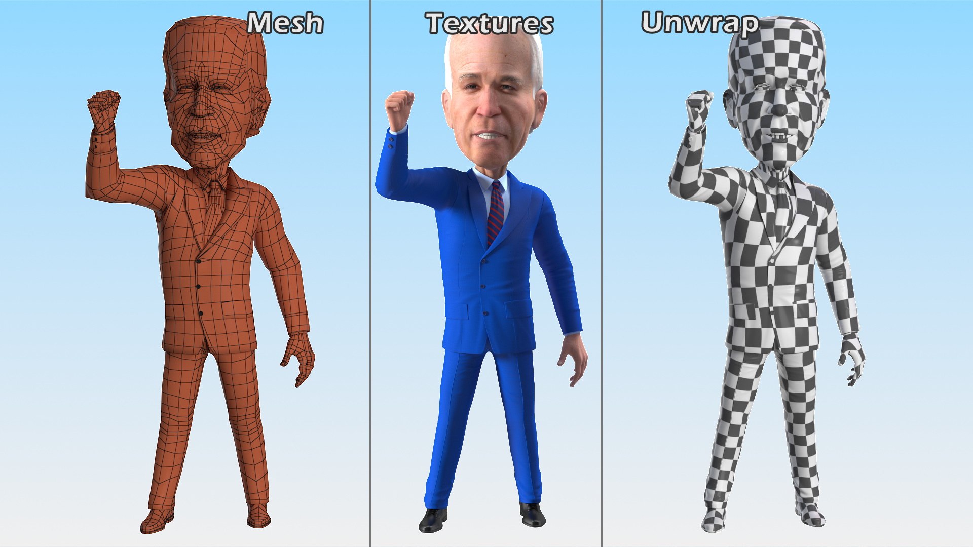 3D Cartoon Joe Biden Fist Up Pose https://p.turbosquid.com/ts-thumb/V3/Q2DUKd/Tx/cartoonjoebidenfistupposevray3dmodel018/jpg/1632090802/1920x1080/fit_q87/1880addea3627698afd3924c6f10c5e32284f851/cartoonjoebidenfistupposevray3dmodel018.jpg