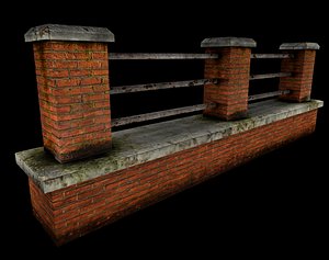 3d brick fence
