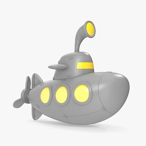 Cartoon Grey Submarine