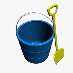 3d beach bucket shovel model