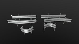 3D Modular Road Barriers model