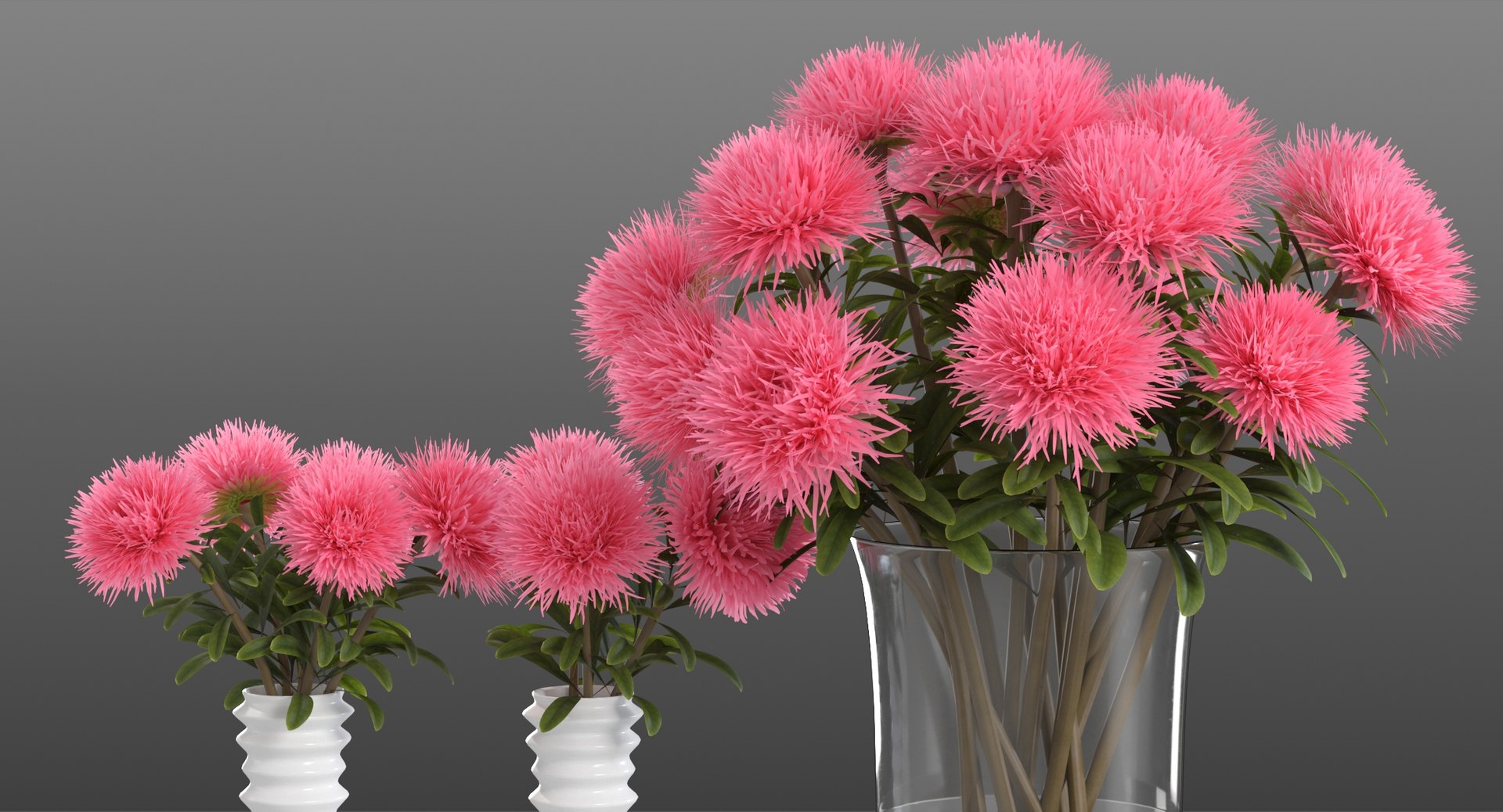 Realistic Pink Asters 3D Model - TurboSquid 1333614