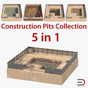 Construction Pits 3D Models Collection