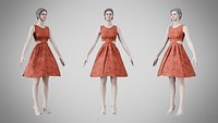 Dress 33 Crimson Mandala Brocade