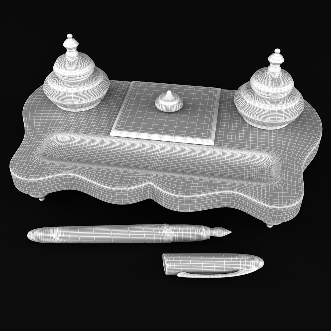 French Inkwell Ink 3d Obj