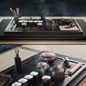 3D model tea set