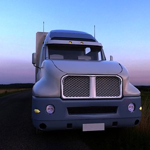 Semi truck - low poly