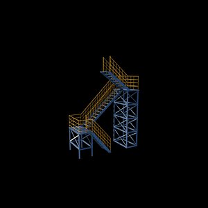 Industrial stair 3D model