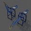 3D port container crane industrial