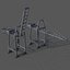3D port container crane industrial