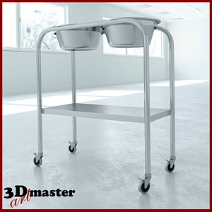 Solution Stand - Double Basin with Shelf
