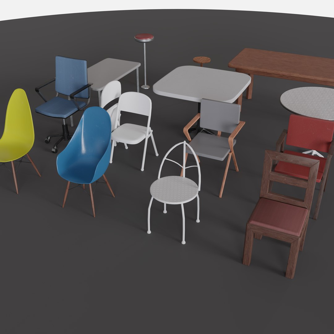 3D Chairs And Tables Model TurboSquid 1936569