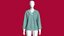 3D Girls Long V-Neck Sweatshirt With Ribbed Cuff model