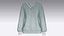 3D Girls Long V-Neck Sweatshirt With Ribbed Cuff model