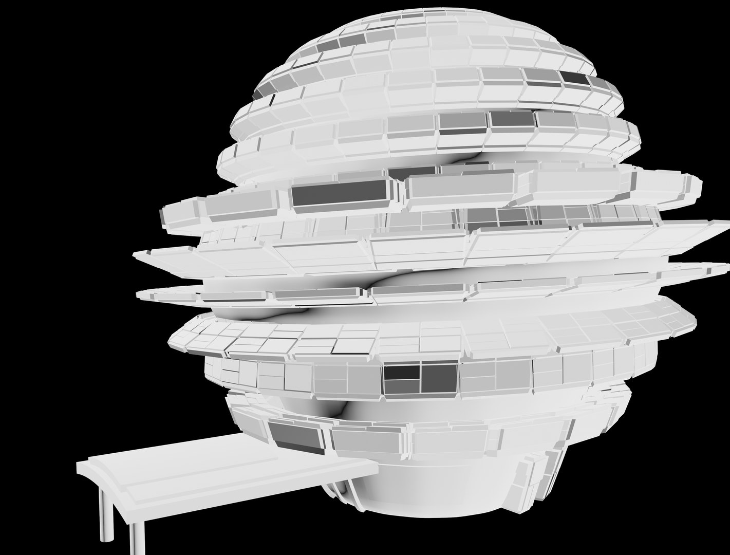 Sci Fi Space Station 3d Model