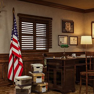 3D Detective Office Realistic model