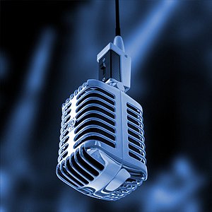 3d microphone chrome hanging