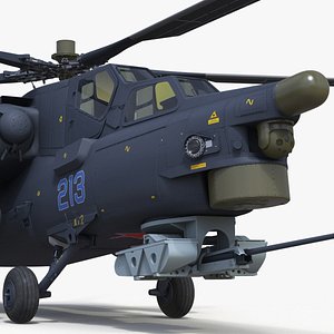 Mi-28 Havoc Russian Attack Helicopter Rigged for Cinema 4D 3D model