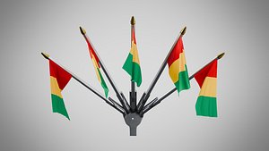 Wall Mount Flags 5 Of Guinea 3D model