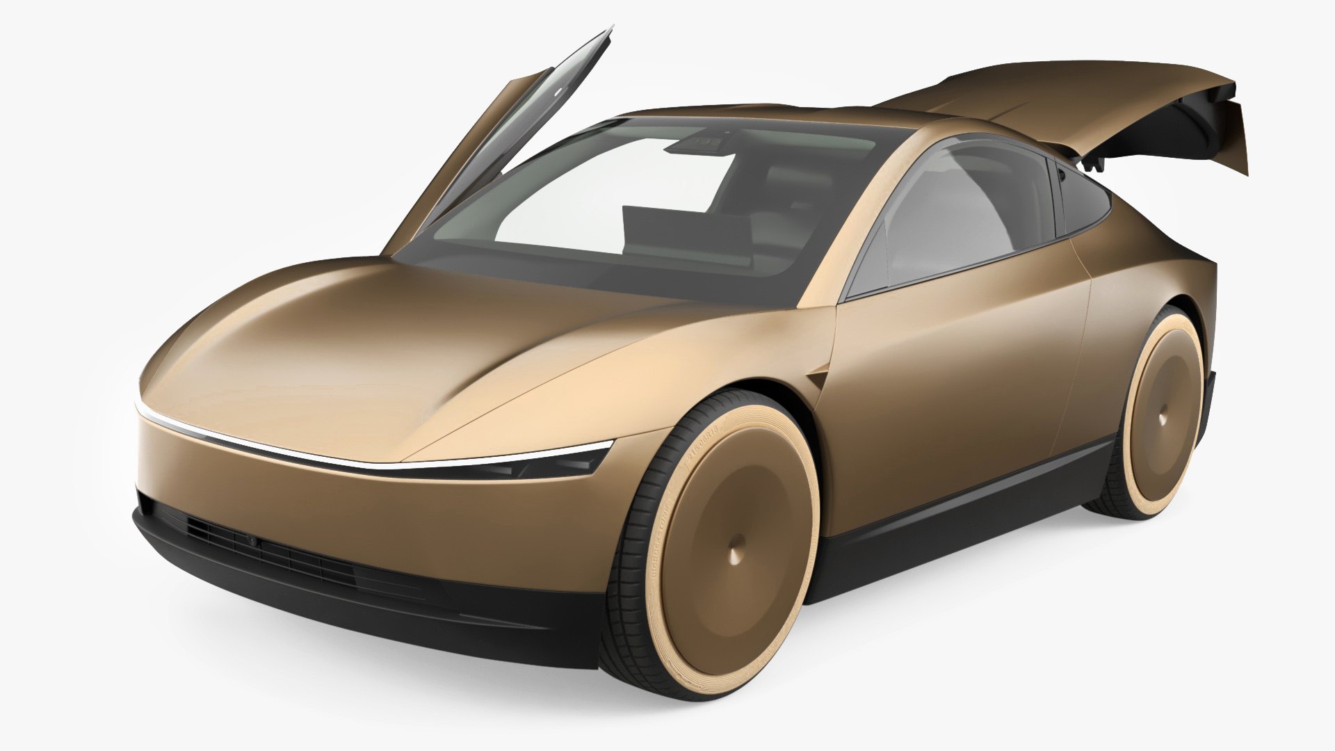Tesla Cybercab Robotaxi Rigged 3D model preview
