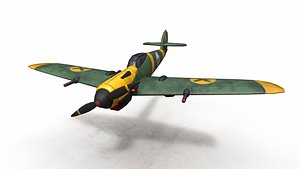 3D Low poly WWII Plane with 4K PBR Texture