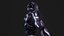 Cyberpunk Ninja Armadura negra Low-poly