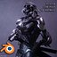 Cyberpunk Ninja Armadura negra Low-poly