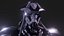 Cyberpunk Ninja Armadura negra Low-poly