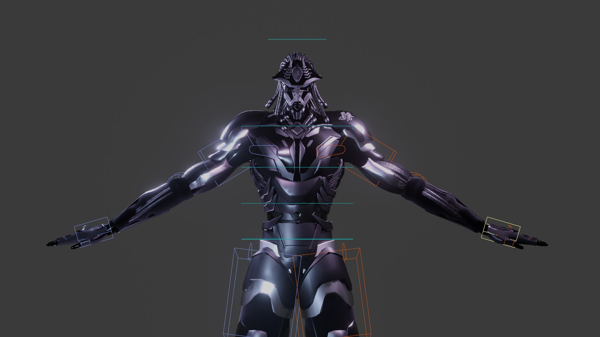 3D Model Cyberpunk Ninja Black Armor Low-poly - TurboSquid 2062682