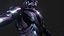 Cyberpunk Ninja Armadura negra Low-poly